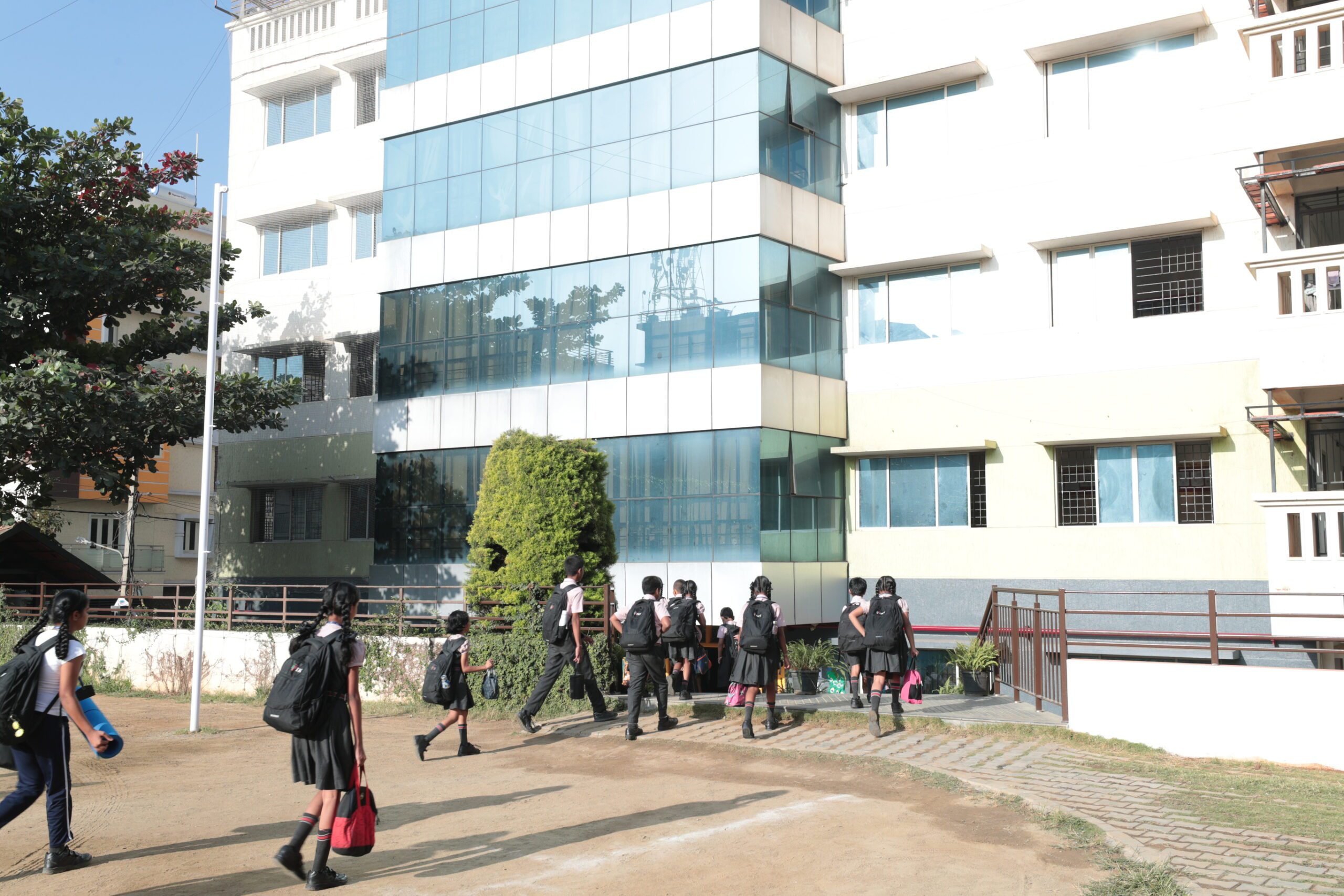 Student participating in sports activities at IKV campus
