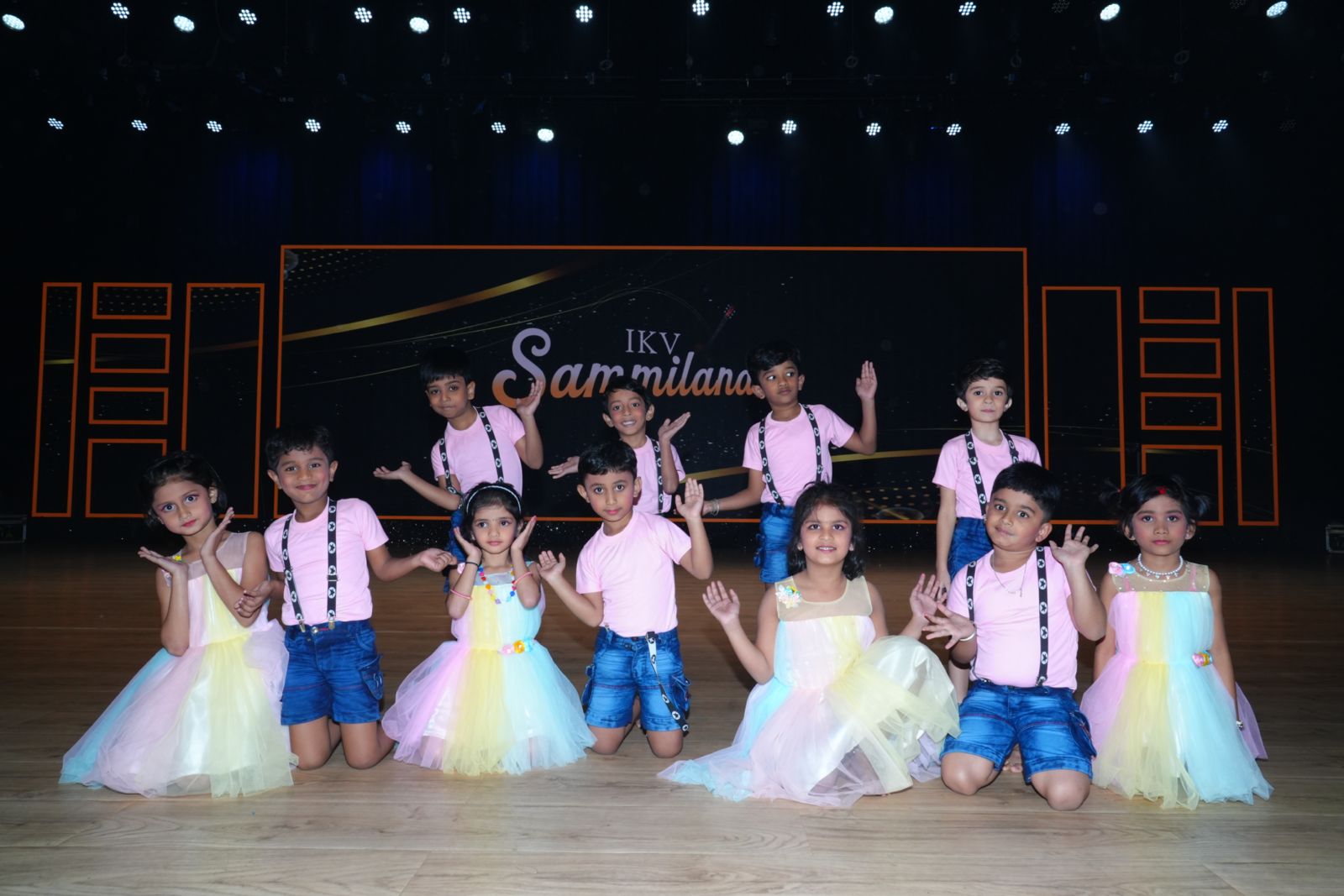 Kindergarten students participating in interactive storytelling at IKV School