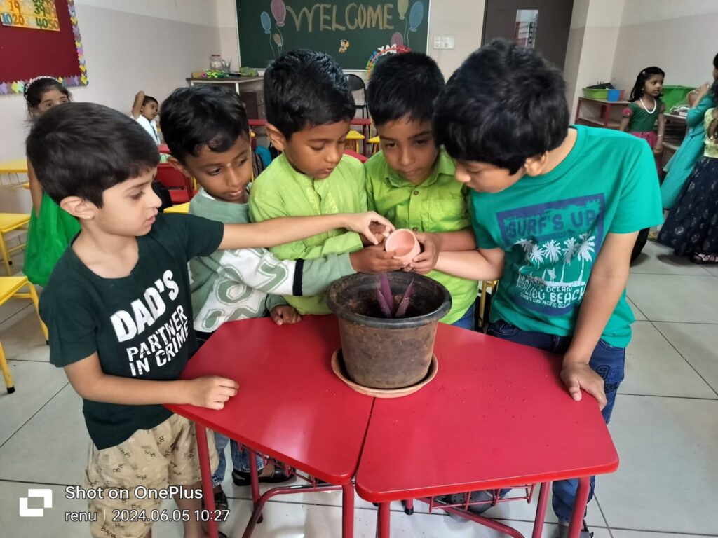 Children engaged in play-based learning in IKV kindergarten classroom