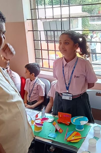 IKV CBSE School students standing in line for morning prayer assembly