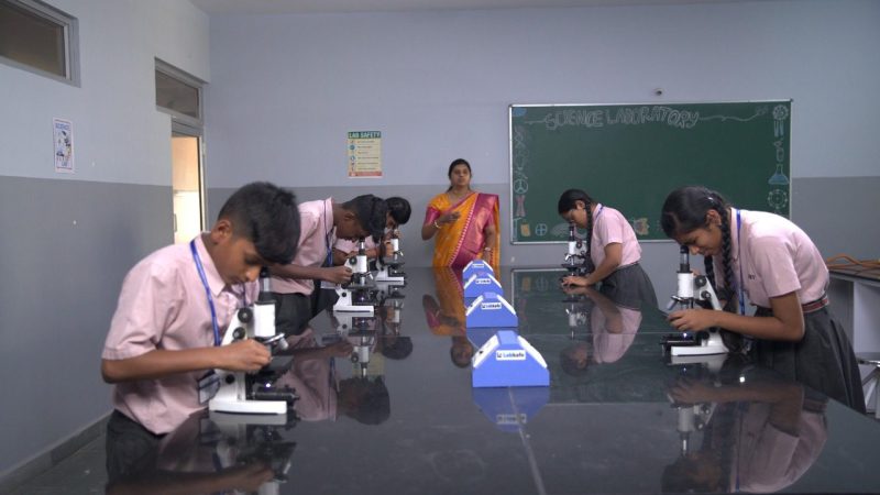 Science lab experiments at IKV School for practical learning