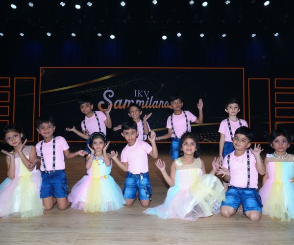 Kindergarten students participating in interactive storytelling at IKV School