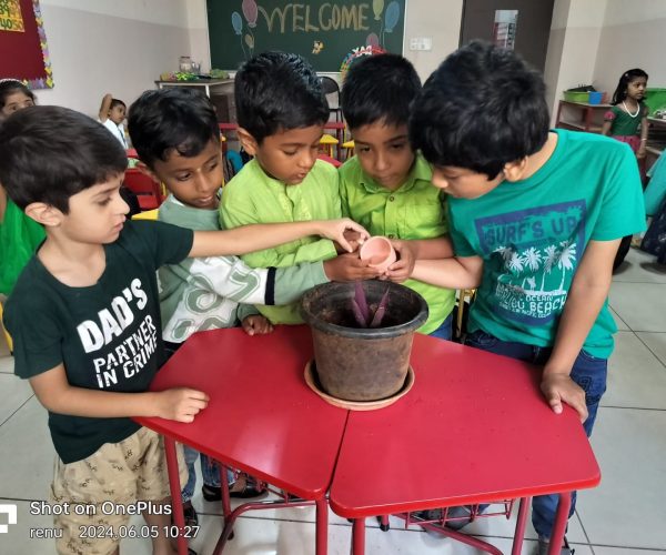 Children engaged in play-based learning in IKV kindergarten classroom